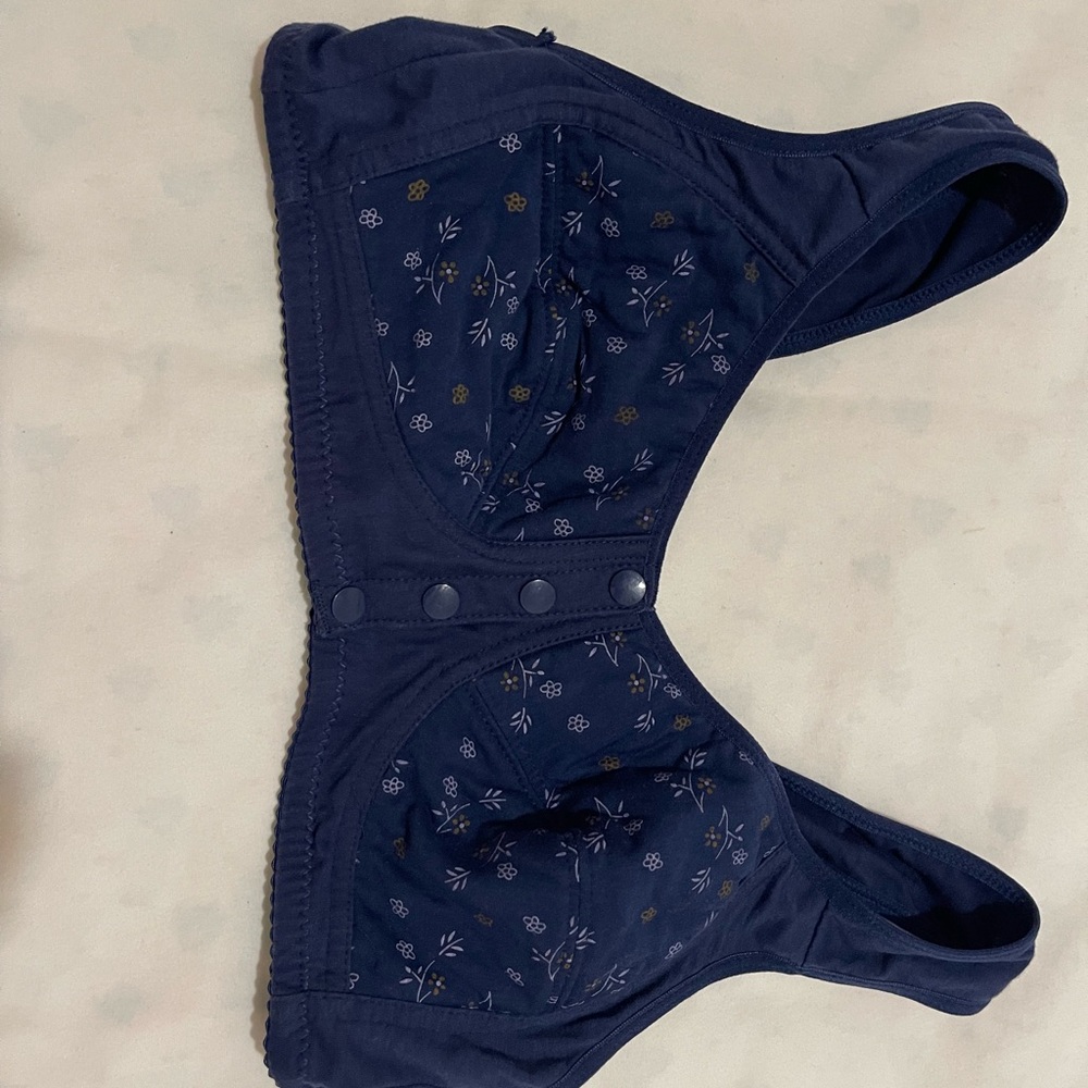 3/$10 final sale Navy Blue Floral Embroidered Bralette